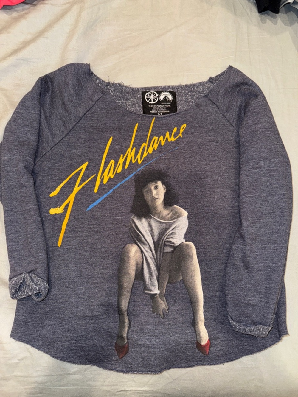 Forever 21 Gray 'Flashdance' Graphic Long Sleeve Tee